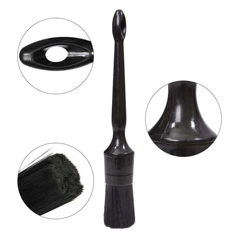 5 Piece Set of High Quality PP Material Detail Brushes Snake Handle Brush for Wheel Interiors and Tight Gaps