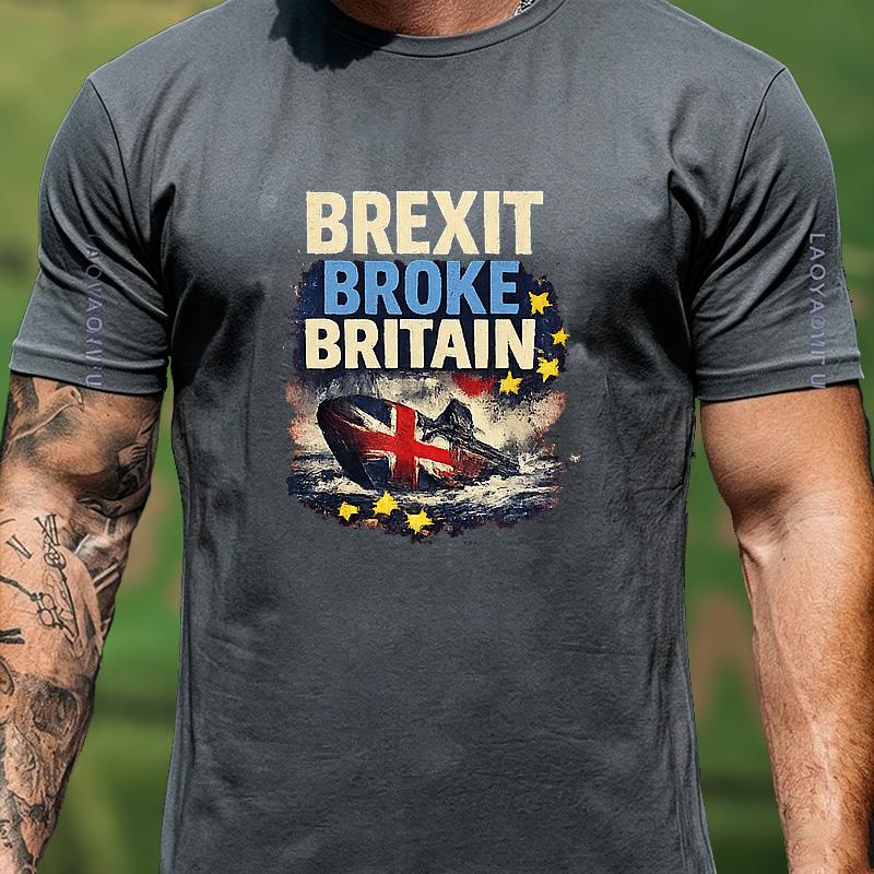 Brexit Sinking Union Jack Ship Graphic T Shirt Unisex Unisex Unisex Vintage Uk Eu Hot Topic Print Cotton Pub Party Tee