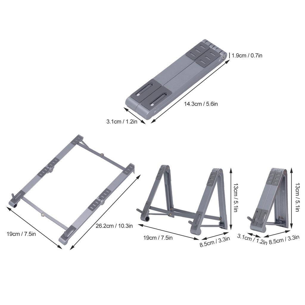 Foldable Laptop Stand Multi Height Adjustment Anti Slip Ergonomic Laptop Stand for Mobile Phone Tablet Laptop