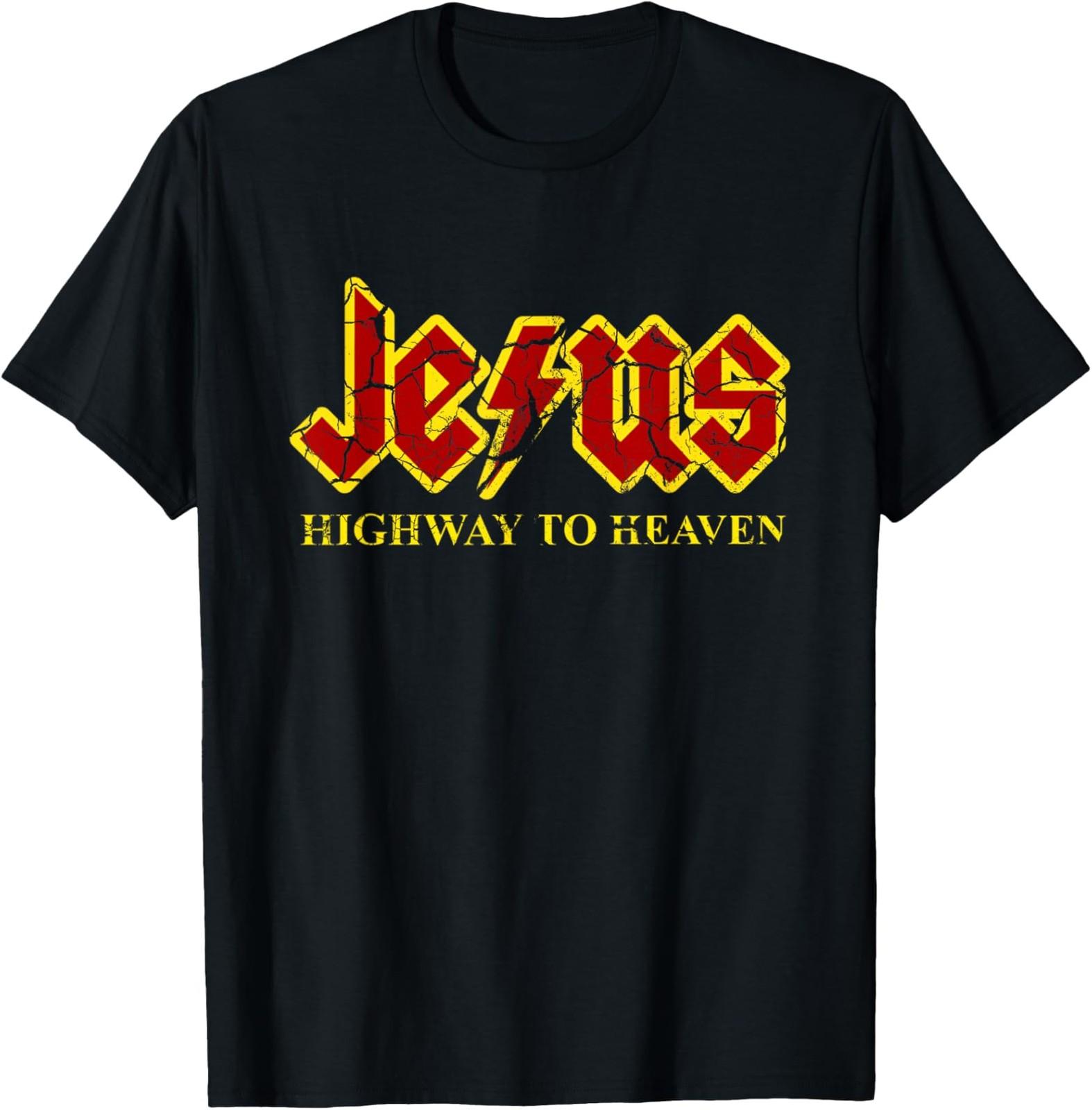 NEW LIMITED Jesus Highway To Heaven Funny Christian T-Shirt XXXXL