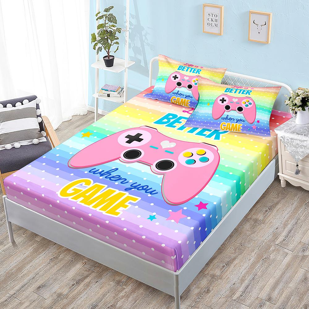 Dazzling Black Gamepad Three-Piece Mattress Kit, Mattress Cover, Mattress Protective Cover