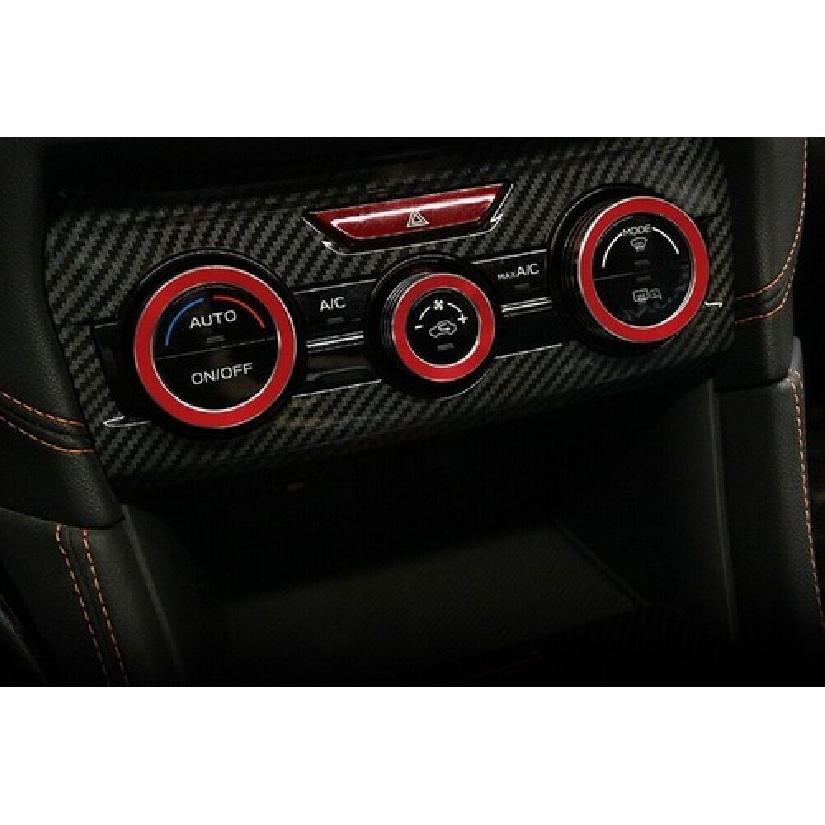 3 ks červené kroužky krytů ovladačů klimatizace pro Subaru 18+ XV Crosstrek