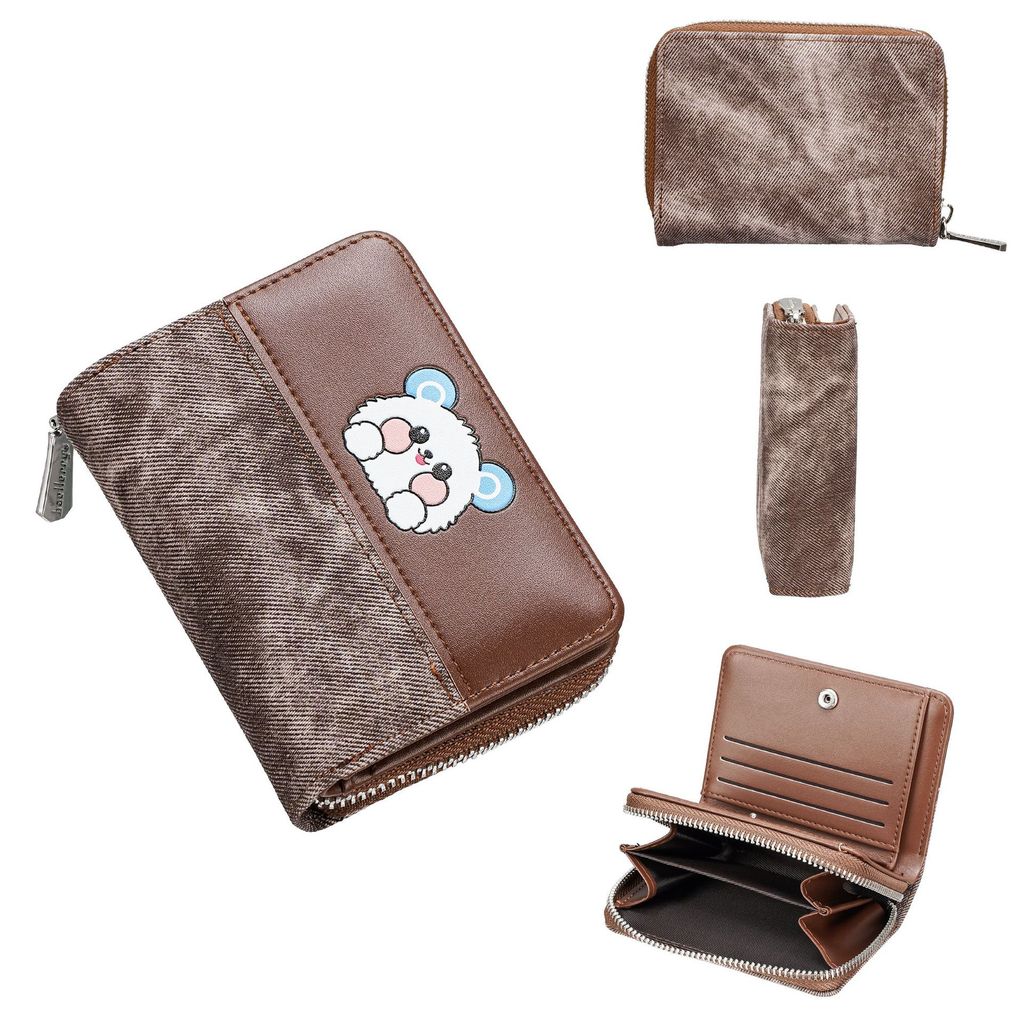 Compact Wallet Card Organizer With Pu Material And Anime Pattern For Casual Carry