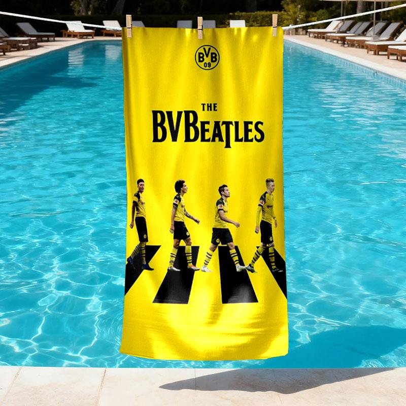 Borussia Dortmund Print Beach Towel Design, Soft, Lightweight. for Home Bathroom, Spa, Pool, Yoga, Surfing, Camping, Gift for Family, Friend