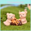 Sweet Resin Bear With Ball Miniature Perfect For Plant Pots Or Desk Decor