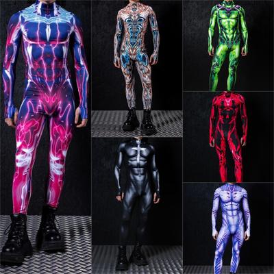 3D Dijital Baskı Sahne Performansı Kostümleri Yetişkinler Cadılar Bayramı Etkinlikleri Karnaval Temalı Parti Cosplay Kıyafeti Taklit Oyunu Tulum