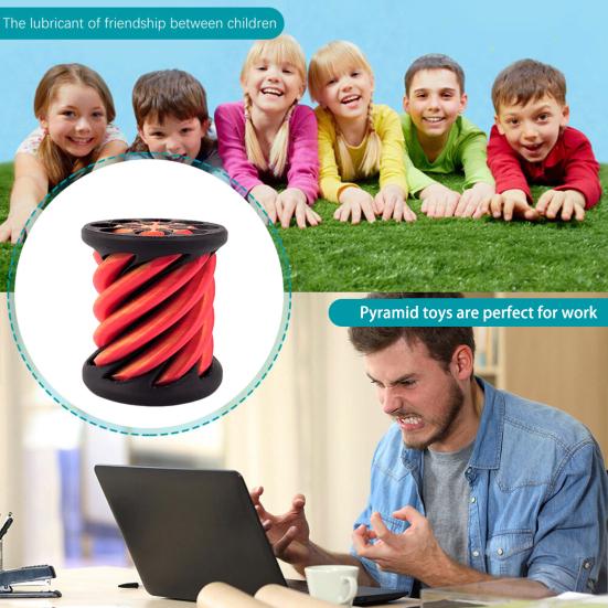 1/2Pcs Impossible Pyramid Passthrough Sculpture 3D Printed Spiral Cone Cylinder Toy Pass Through Pyramid Figurine Stress Relief Mini Pyramid Fidget