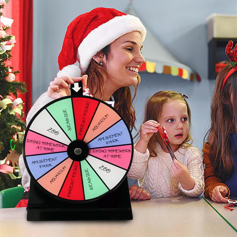 Tafelmodel Prijzenrad Uitwisbaar Draaiwiel Spinner Spel Kleur Roulette Wiel Acryl Antislip Afneembaar Draai aan het Rad Spel