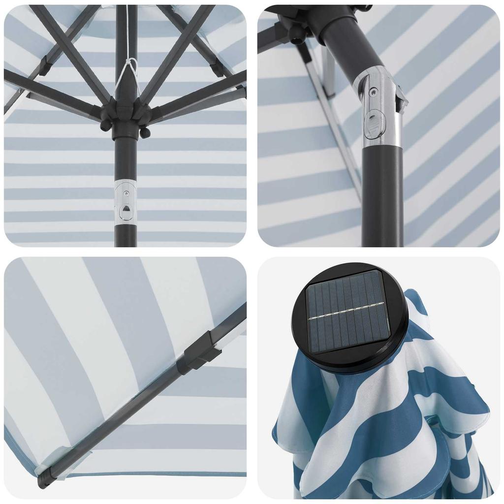 Garden Umbrella with LED Lights and Base 300 X 300 Cm