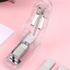 1PC Mini Transparent Crystal Design Manual Stapler Compact Portable with 1000pcs Standard Staples 24/6 Stationery