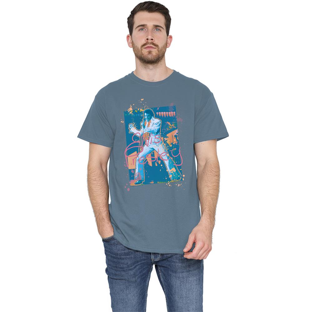 Elvis Presley Unisex Adult Splatter Hawaii T-Shirt