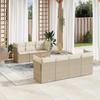 VidaXL Garden Lounge Set with Cushions 8 Pcs Beige Braided Resin 3223503