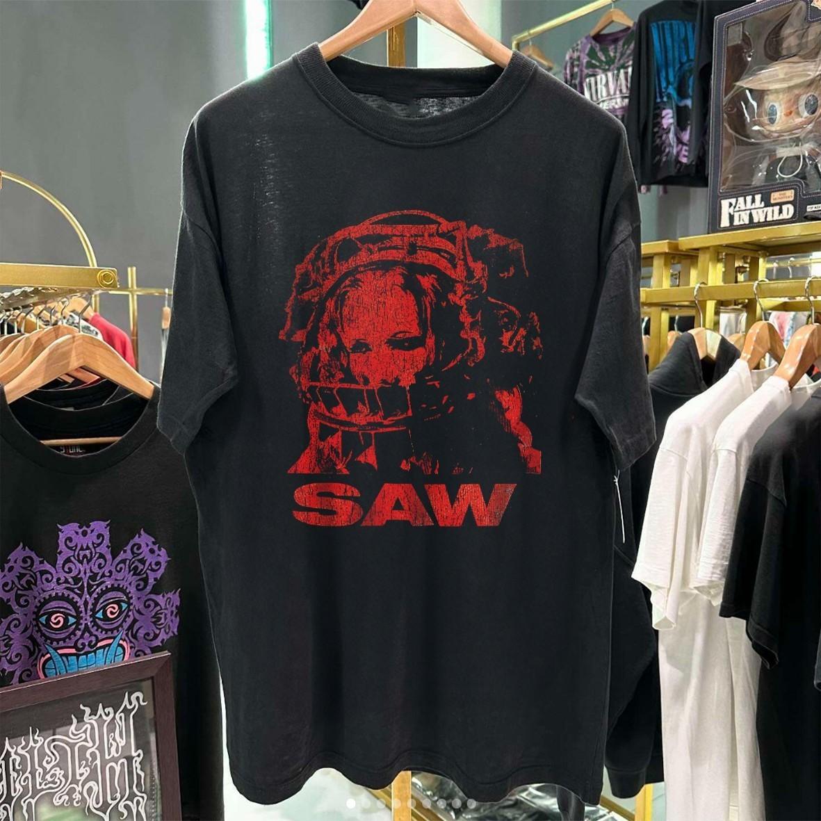 2004 Saw (RED) Aged T-Shirt Black S M