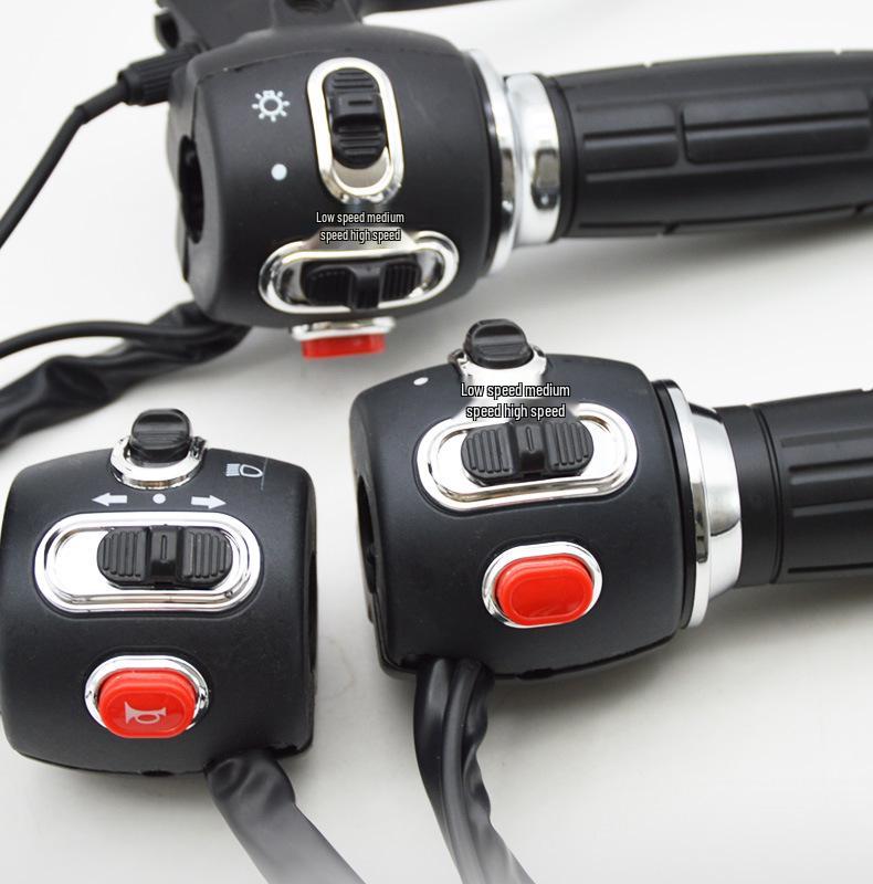 Electric Vehicle Handlebar Combination Switch with Twist Grip, Horn, Start, Headlight & Turn Signal Functions