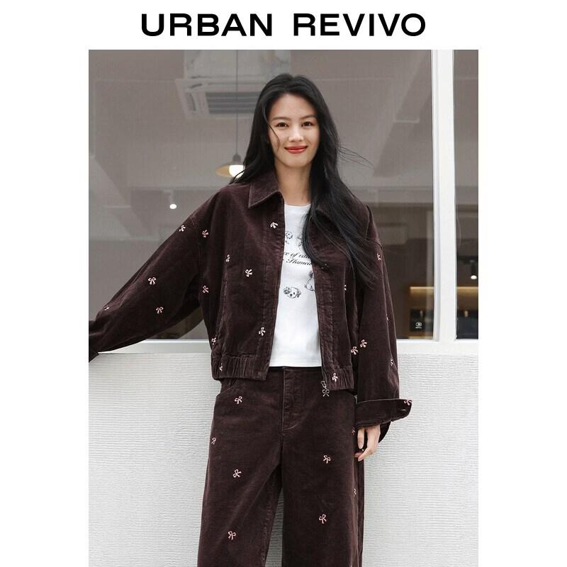 UR Women's Retro Corduroy Bow Jacket