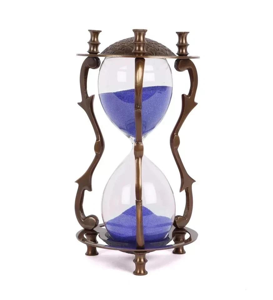 

Sand Timer Hourglass Brass Nautical Maritime Hour Glass Vintage Sand Timer Gift коричневый