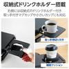 ELECOM Monitor Stand with Smartphone Stand, Drink Holder, and Storage Drawer, Black, PCA-DPSP4123BK