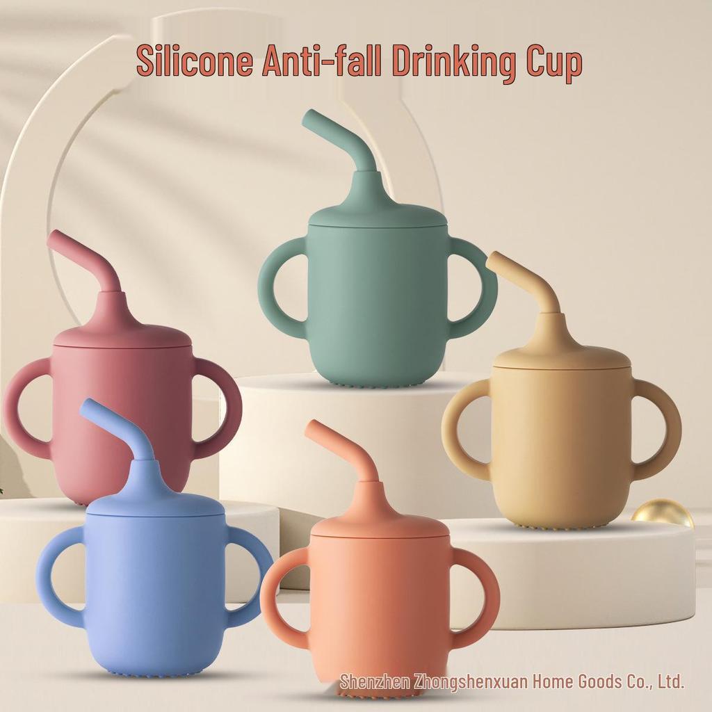 Silicone Straw Baby Cup with Printable Pattern, Food-Grade, Small Capacity