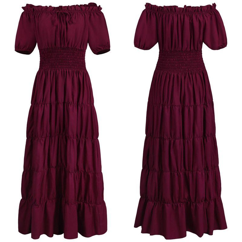 Medieval Renaissance Stage Cosplay Costume Halloween Retro Women's Long Dress Cosplay Role-Playing Costume
