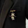 Brooch Pin Outfit Accessory Women Bow Cat Hug Branch Design