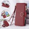 Custodia per Telefono a Tracolla con Laccetto e Zip per Donna per Samsung Galaxy Z Fold 7 6 5 4 Fold7 Fold6 Portafoglio Porta Carte Copertura in Pelle