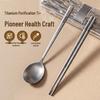 Temeiju Titanium Healthy Portable Chopsticks and Spoon Set