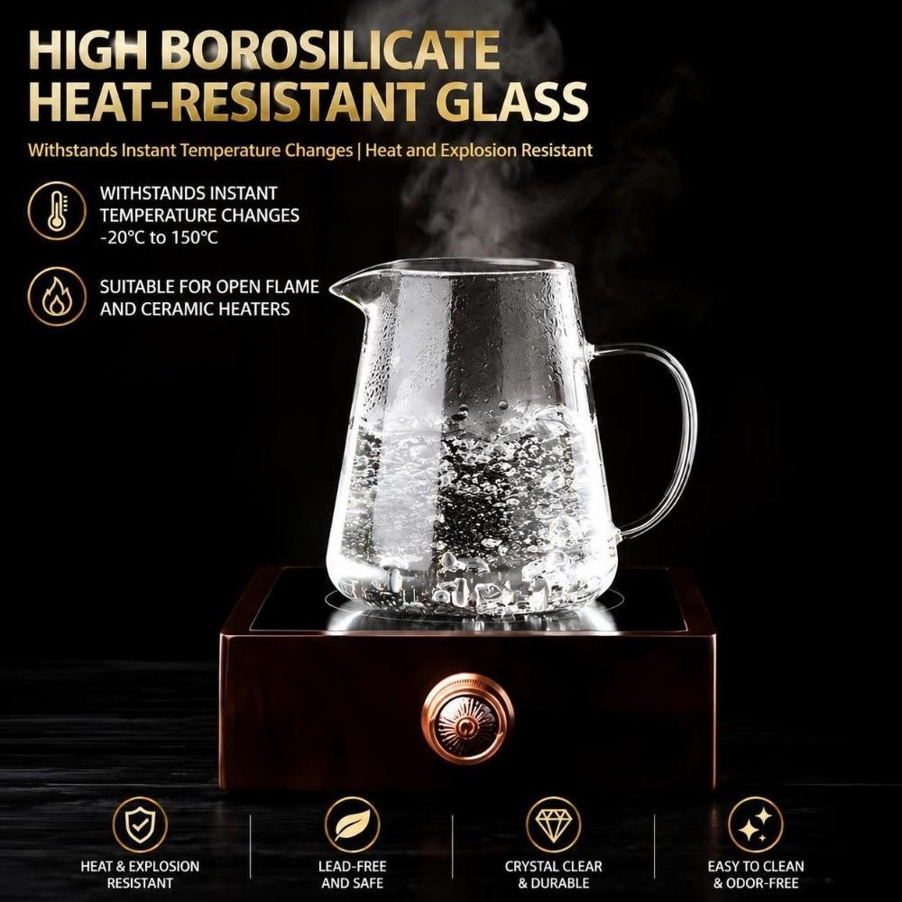 with Stainless Steel Infuser Glass Teapot Heat Resistant Coffee Tea Pot  Blooming Tea