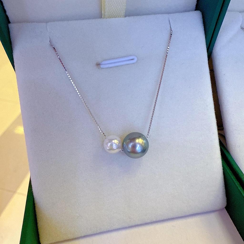 S925 Sterling Silver Tahitian Black Pearl Necklace Set - Light Luxury Jewelry Collection