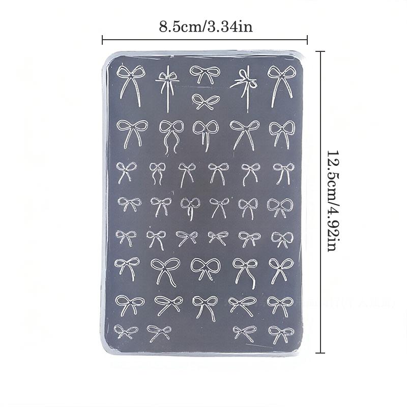 Ribbon Bowknot Nail Silicone Mold Relief Design Nail Art Mold Decoration 3D Accessories Diy Transfer Template Nail Art Tools
