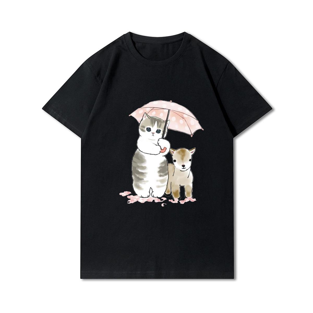 Женские футболки с принтом кошек и акул больших размеров — фото 6