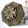1 Stück Blumiges Mandala Automatischer Faltregenschirm - Design, Langlebiger Eisenrahmen für Reisen, Outdoor, Strand Modeaccessoire a0920063