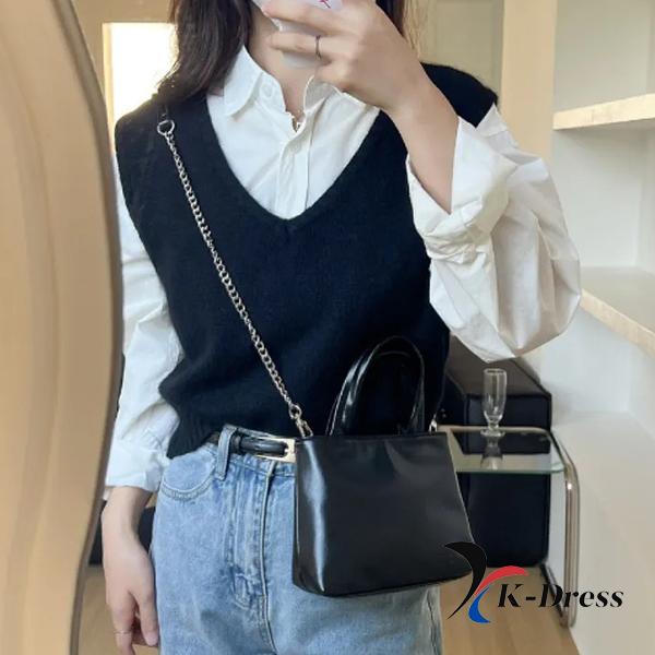 

Щоденна срібляста міні-сумка Crossbag на ланцюжку (2 кольори) 18x15cm чорний