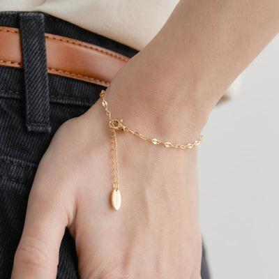 Halden Thin Chain Loop Bracelet (W006_gold)