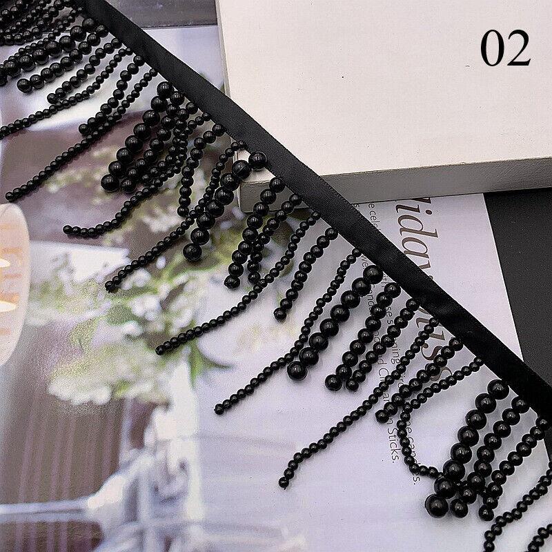 Beaded Tassel Trim Ribbon Wedding Dress Costume Edging Sew Pearl Craft DIY Crafts Dress Jeans Clothing Decoration