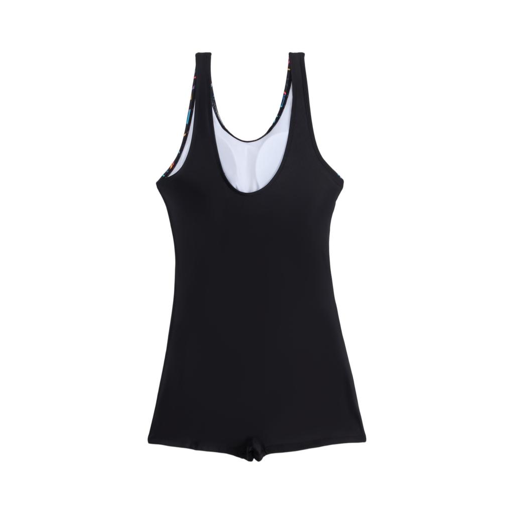 Women's Printed Patchwork Sports Competitive One-Piece Swimsuit