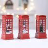 Telephone Booth Phone Booth Decor with Christmas Tree Ornaments Battery Operated Christmas Phone Booth Santa Claus LED Lights