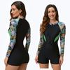 2026 European and American Diving Suit Long-sleeved Zipper Swimsuit Women's New Flat-angle Surf Suit Conservative Swimsuit Bikini