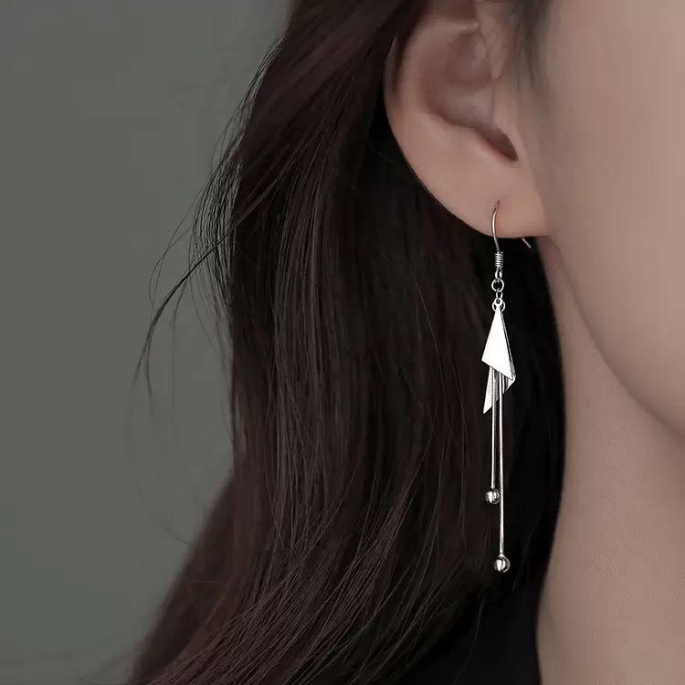925 Silver Vintage Earrings For Women Trendy Simple Star Long Tassel Earring Jewelry Prevent Allergy Party Accessories