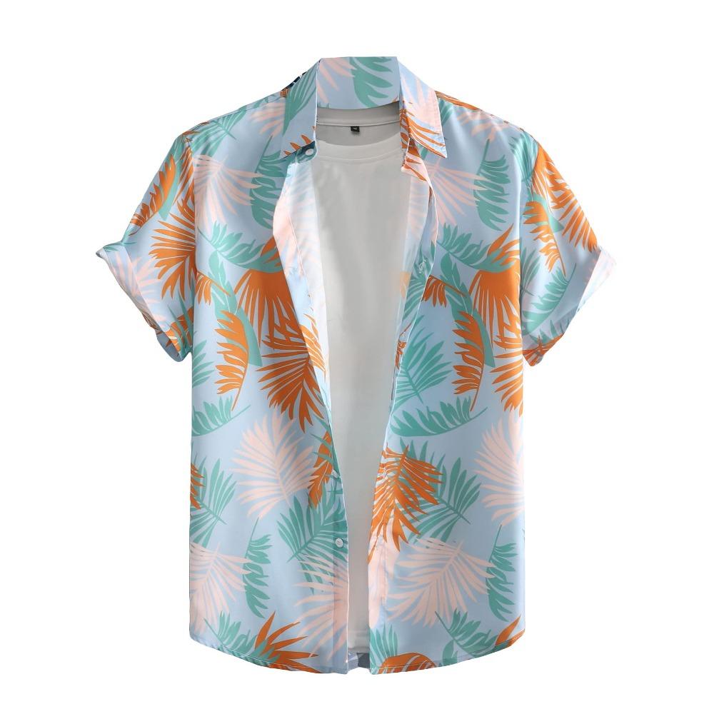 Letnia Moda Codzienna Wakacyjna Koszula Plażowa T-shirt Retro Krótki Rękaw Uliczna Wakacyjna Outdoor Koszula Męska i Damska
