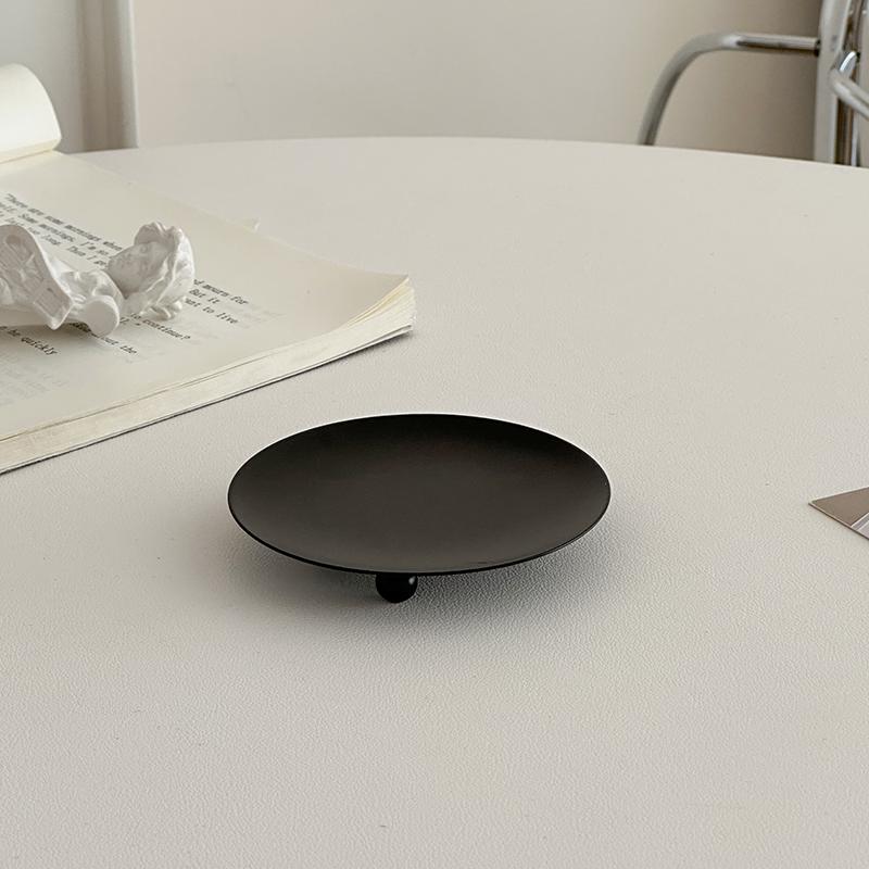 European Retro Wrought Iron Candle Holder and Jewelry Display Tray