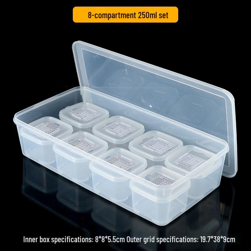 Plastic 8-Compartment Food Sample Retention Box