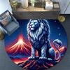 1pc Soft, Absorbent & Non Slip Lonely Lion Round Rug Soft Circle Rug for Living Room & Bedroom Decor, Chair Mats, and Unforgettable Home Gif