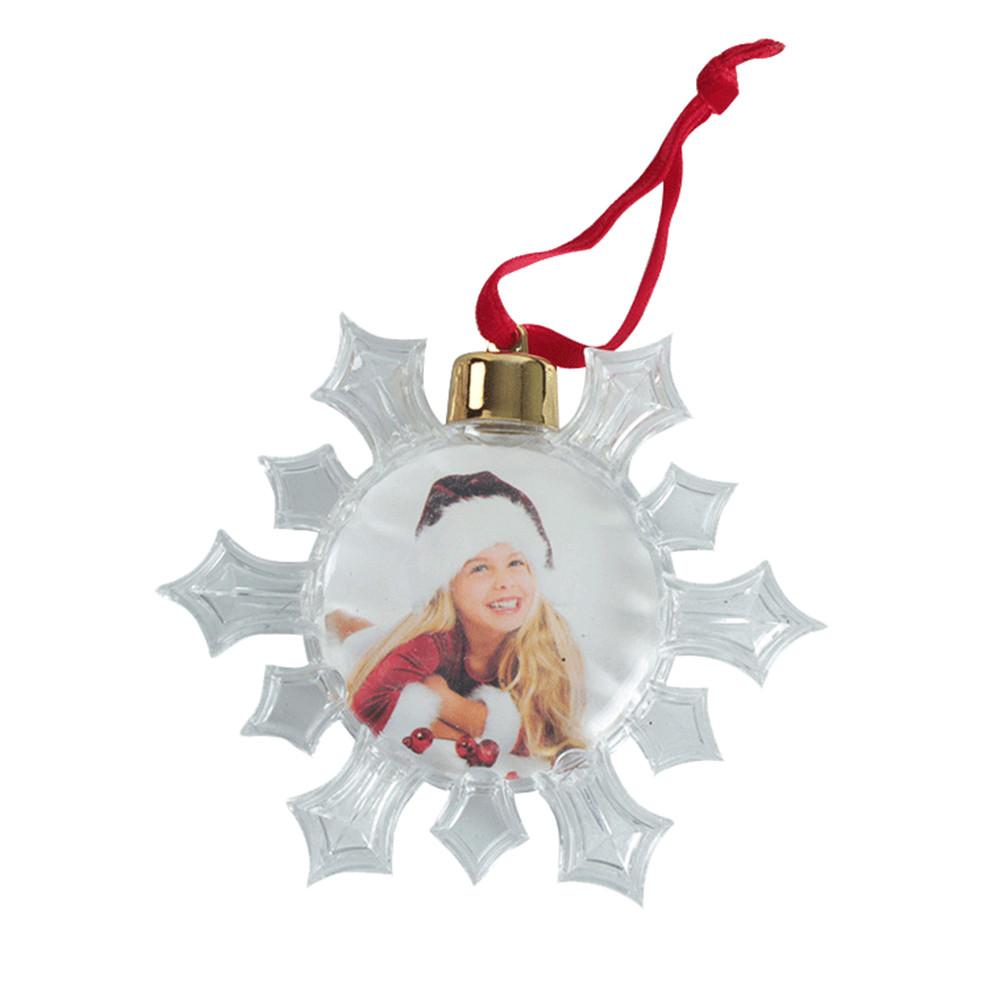 Christmas Tree Photo Ball Snowflower Heart Shape Customization DIY Birthday Party Gift Xmas Tree Decoration New Year Ornament
