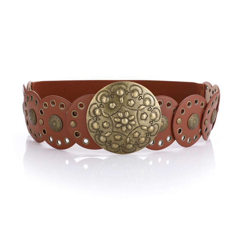 Vintage Style Hollow Out Rivet Belt Exaggerated Accessories European And N Style Belt Tre