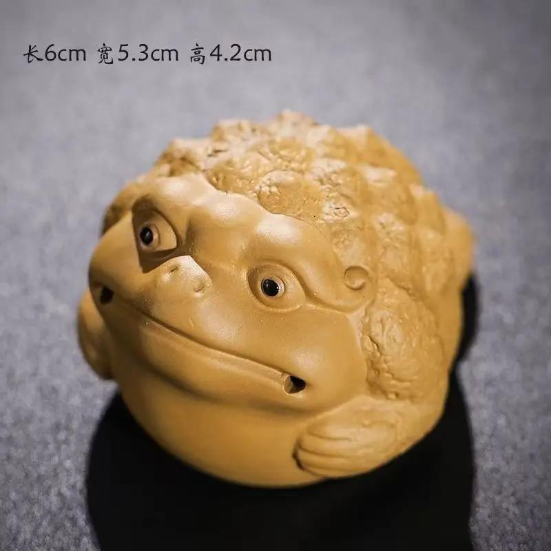 Purple Clay Tea Pet Lucky Golden Toad Figurine Sculpture Ornaments Yixing Handmade Crafts Chinese Tea Set Art Decoration Gifts