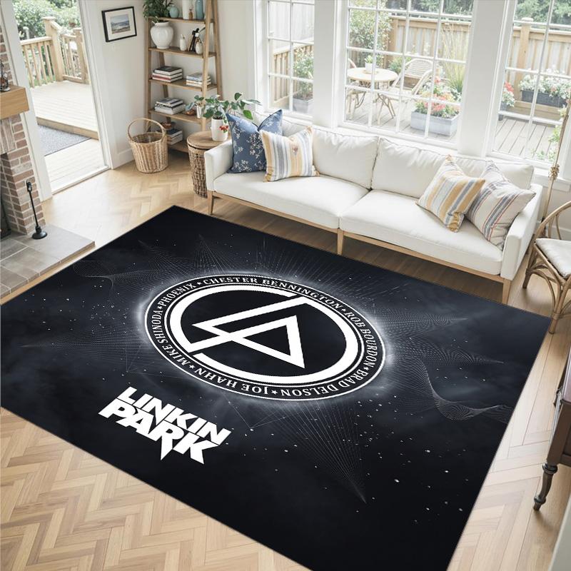 Linkin Park Design Crystal Velvet Carpet Cozy Non?Slip Printed Rug For Bedroom Living Room Entrance