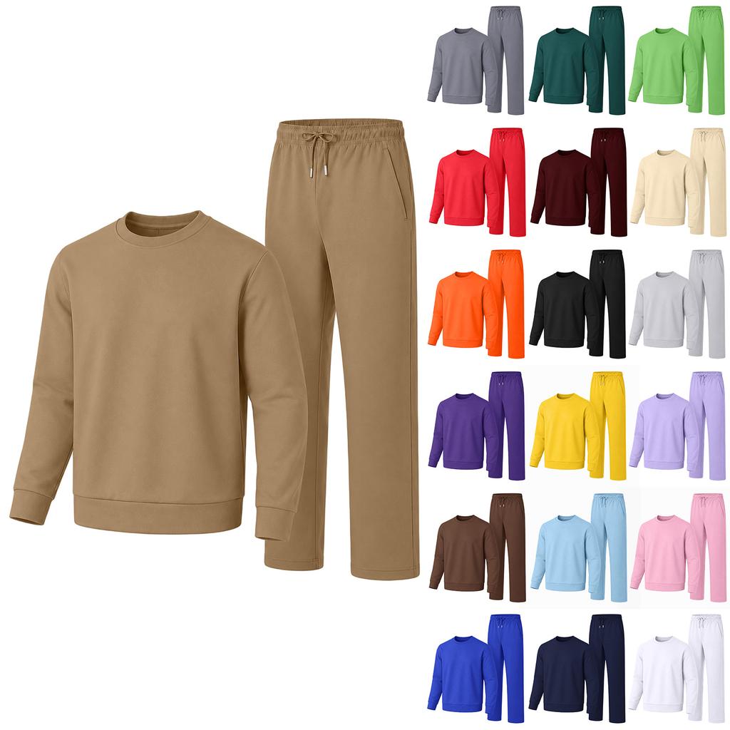 Men's Versatile 2 Piece Sweatsuit with Hooded Sweatshirt and Sweatpants for Casual Wear
