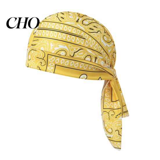 Turban Cap Cooling Hat Paisley Pattern Elastic Fit Adjustable Straps Retro Bandana Headscarf Breathable Sweat-Wicking Fabric Outdoor Cycling