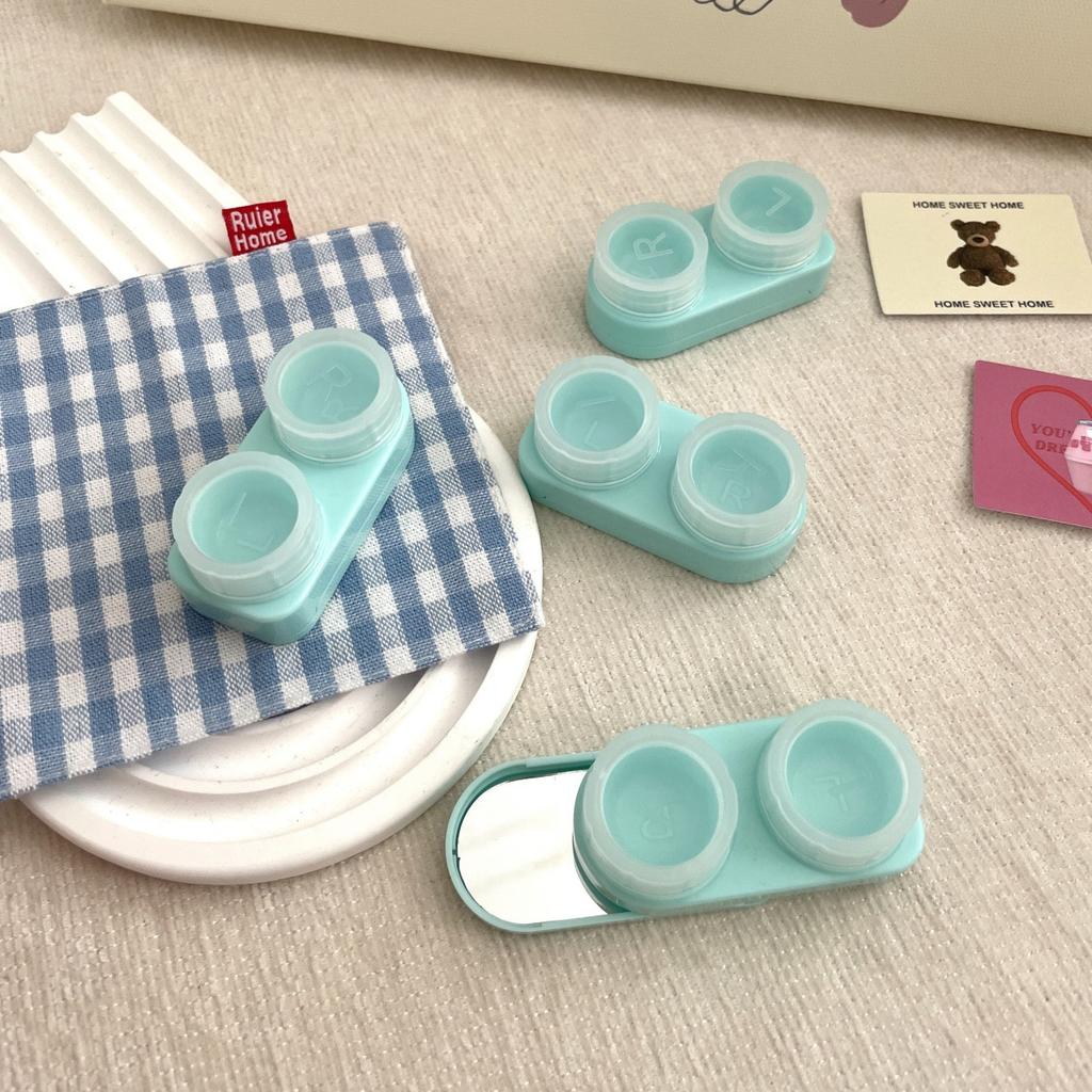 1PC Cream Colour Contact Lenses Box Travel Holder Container Soaking Contact Lens Box Mini Contact Lenses Case Accessorie