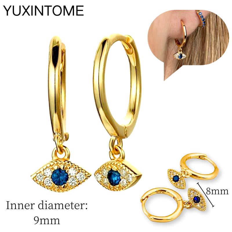 925 Sterling Silver Needle Vintage Square Round Pendant Earrings For Women Crystal Shell Geometric Earrings Fashion Jewelry